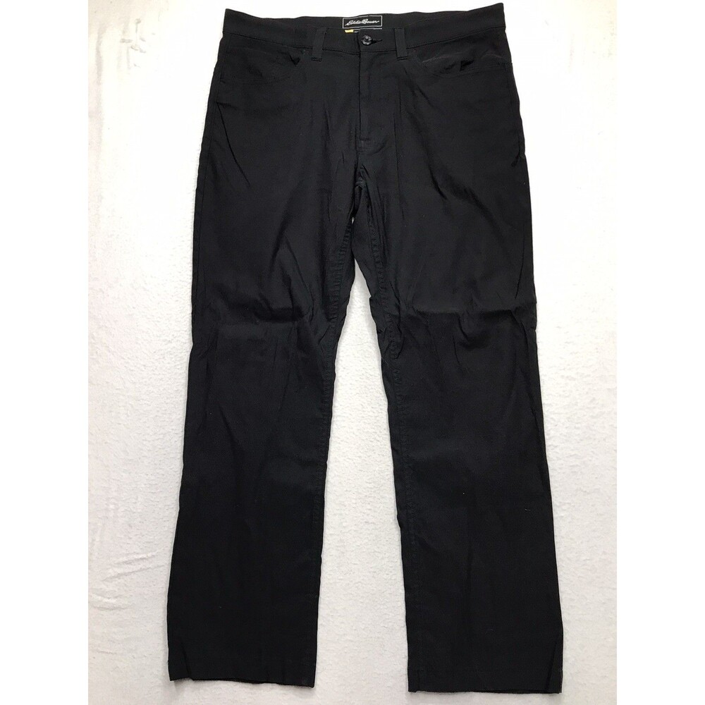 EDDIE BAUER Travex Horizon Guide Pant Men 35x30 Black Nylon Stretch Hiking Chino